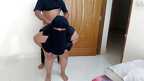 Hot indian brunette's ass gets fucked while cleaning the house