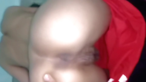 Wife is cleaning her room and her husband is playing with her