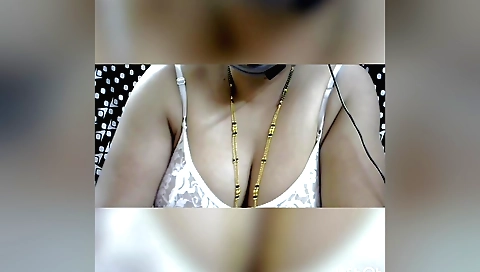 Indian brunette 18+ with big boobs rides a hard dick