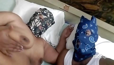 Indian slut stretches her big booty and ass with a dick