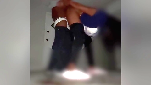 Brunette gets banged in the car while her husband is waiting