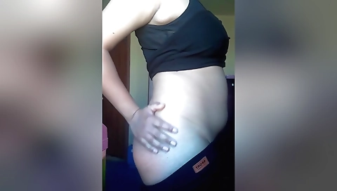 Horny brunette chick is doing it for fun in the bathroom