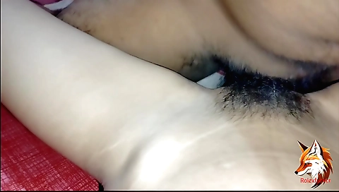 Indian girl with a nice face takes off her panties