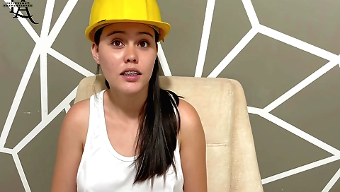 Brunette with a tight body gets fucked by an architect