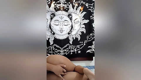 Hot brunette 18+ in lingerie gets fucked on webcam