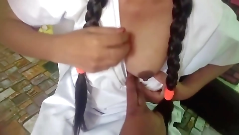 Brunette teen is getting fingered and fucked in POV video