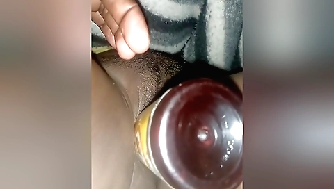 Hairy girl enjoys sex toys in her sexy amateur solo clip