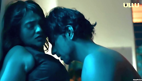 Brunette babe with small boobs and a long tail is having a great time