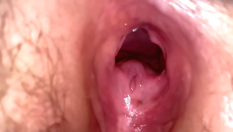 Girl plays with her hairy pussy and enjoys a doggy style