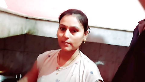 Indian wife cooking in POV video with beautiful wife