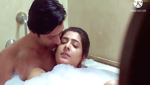 Busty indian babe with big boobs gets fucked in bed