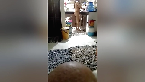 My husband is filming my naked body on camera video