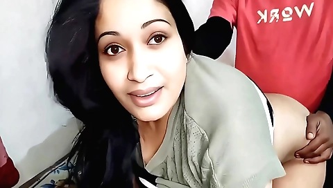 A sexy Indian amateur nurse fucks a dildo on campus