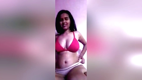 Sexy Indian Girl Sanjana Shows Her Boobs On Video Call 9