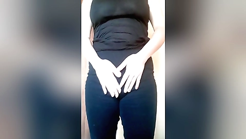 A hot brunette in sexy underwear is playing her pussy