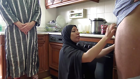 Egyptian Arab Wife Sucking Big Cock In Front Cuckold Husband