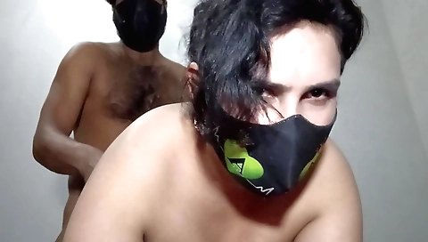 Indian chubby fatima fatima gets fucked in the mouth and pussy