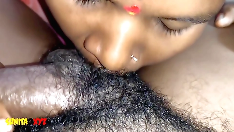 Hot brunette gets a porn video with a guy sucking her off