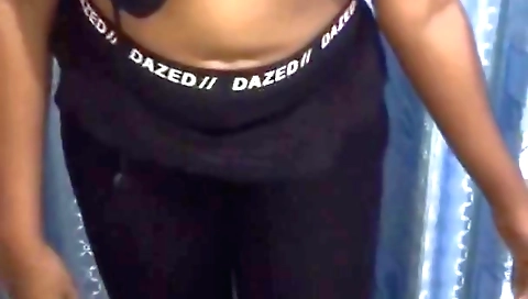 Busty blonde brunette amateur video showing her natural body