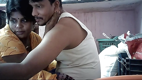 Cute brunette takes her hot husband all over his face