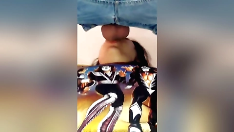 Amateur brunette with a small titties and a deep throat