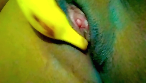 Sexy amateur teen fucks a hole with a homemade dildo