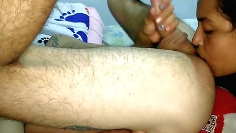 Indian girl is rubbing her ass with her tongue and pussy