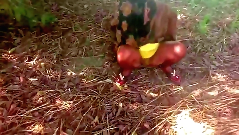 Amateur solo porn video with a cute woman in a hot outfit