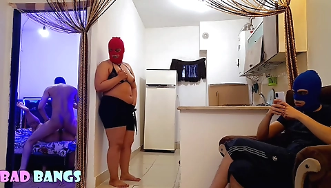 Hottie with natural boobs sucks dick and gets banged on sofa