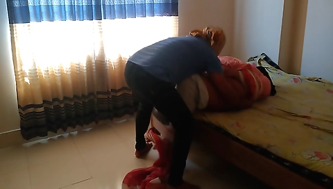 Indian babe and big ass aunty tied hands & feet then fuck