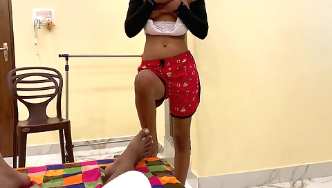 A girl has a sexy body and she is showing her tits