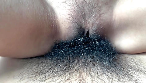 Indian girl fucks her hairy pussy in the POV video
