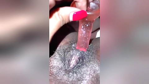 Indian brunette plays with her pussy and masturbates