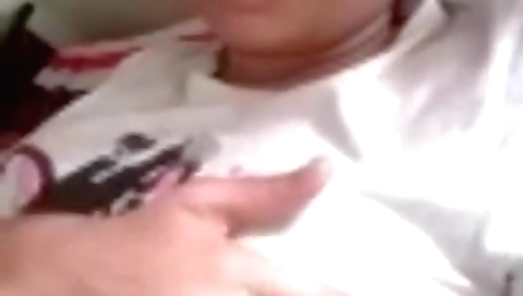 Webcam brunette shows her tits in the amateur video