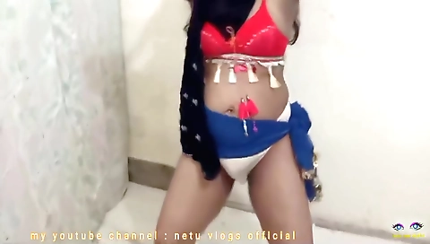 Hot indian solo woman dancing in an easygoing pose
