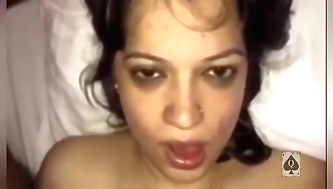 Indian slut wife has a blowjob and a facial with cum
