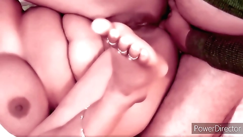 Indian busty chick gets fucked in her mouth and pussy