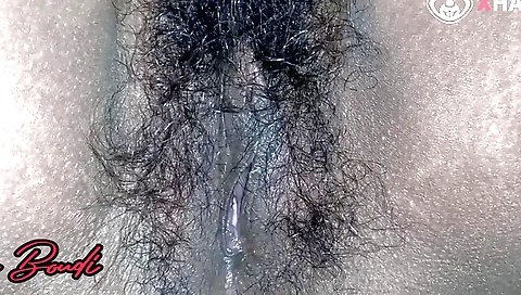 Amateur hairy female shows her perfect body and tits