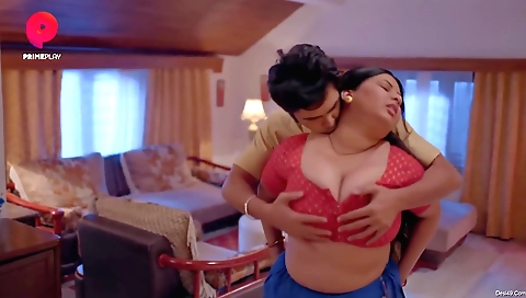 Busty brunette rides two big dicks on the internet