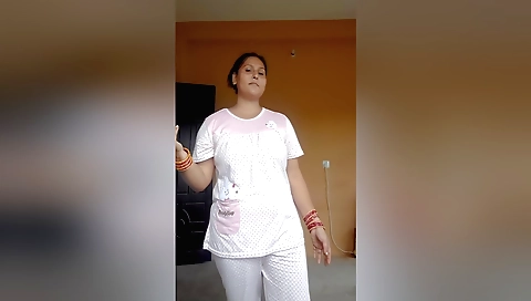 Puja baby amateur video with sexy brunette in blue lingerie