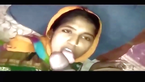 Indian babe with big tits fucks a man with her mouth