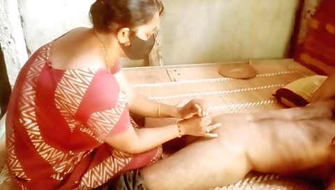 Indian brunette with a hot pussy getting a handjob