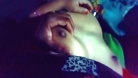 Big boobed teen with a titty hole is rubbing her clit