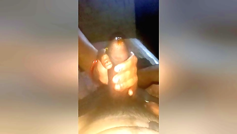 Amazing handjob made from an amateur girl from india on cam